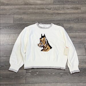 In Bloom Cream Sweater with Tiger Motif